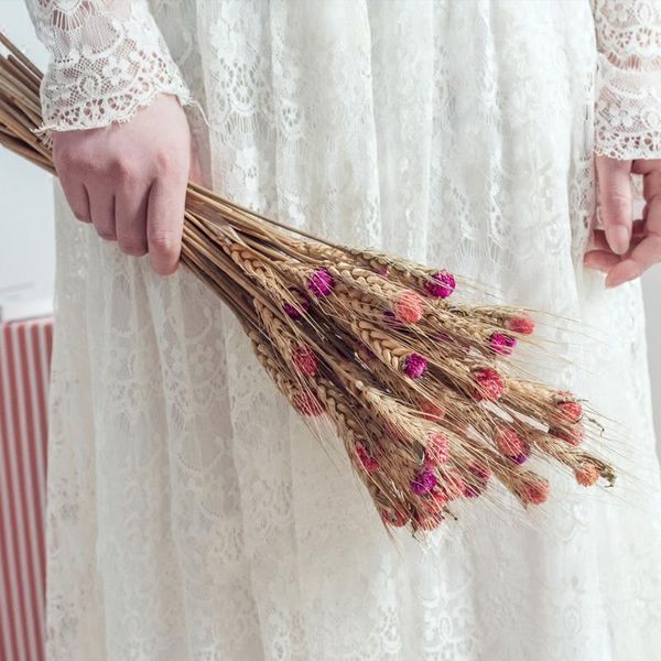 

wheat ear dried flowers handicraft artificial grass room decoration accessorie bridal bouquets pography props home decor decorative & wreath