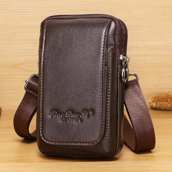 

vintage leather fanny pack for men phone hip bum belt pouch waist bag travel small shoulder crossbody satchel bags