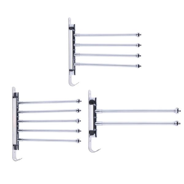 

bathroom storage & organization swinging stainless steel swivel towel rack polished folding arm