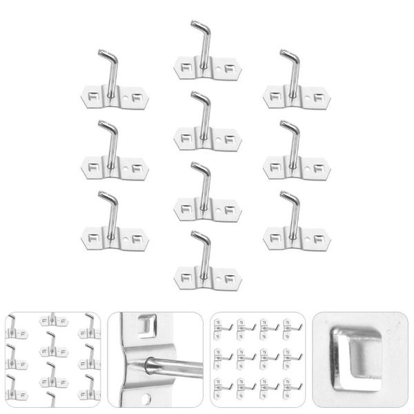 

hooks & rails 10pcs square hole plate iron home bathroom accessories (silver)