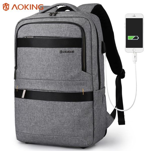 

backpack aoking arrival business with usb charging port waterproof for men anti-theft travel lunch box bag