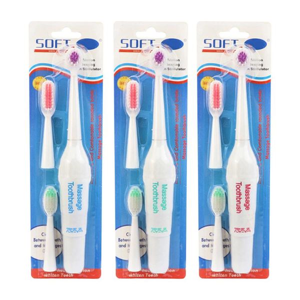 

toothbrush battery operated electric massage waterproof plastic brush random color
