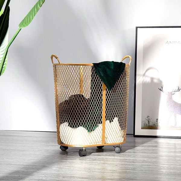 

nordic household metal dirty clothes basket clothing store fitting room storage removable manual welding laundry & organization