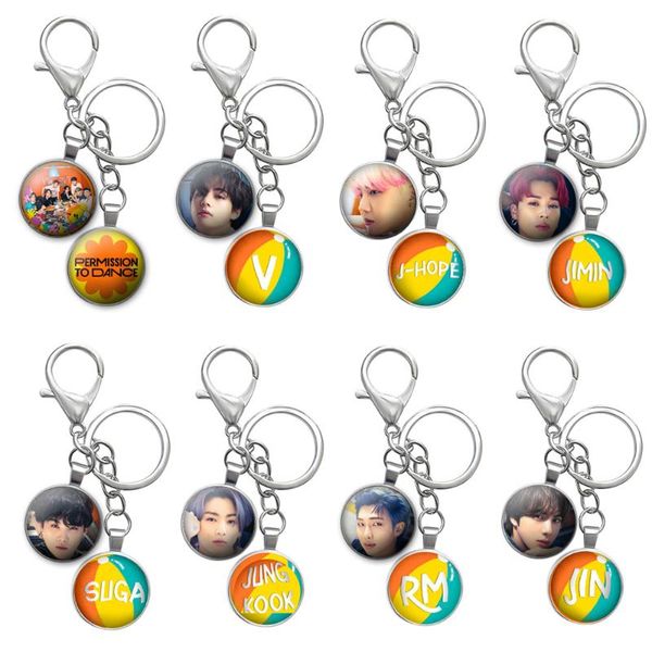 

party favor wholesale kpop idol bangtan boys permission to dance metal chain accessories key ring cute pendant keyring gifts keychain