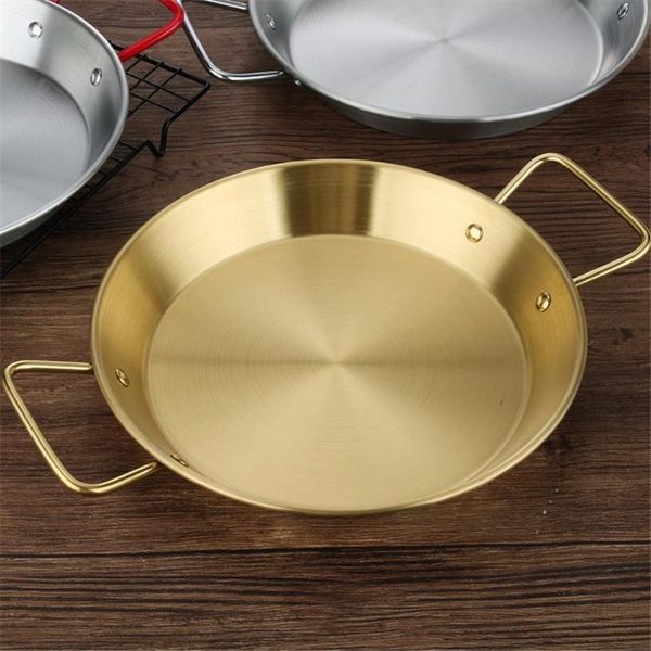 

pans dinner plate stainless steel tray platos dish double handle pan paella spaghetti vajillas salad