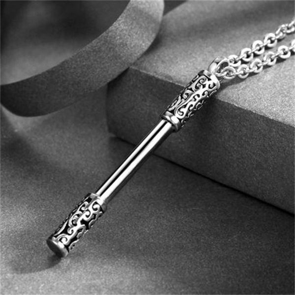 

design jewelry taobao qi tian da sheng ruyi golden cudgel necklace japan and south korea domineering couple pendant titanium steel fashion m, Silver