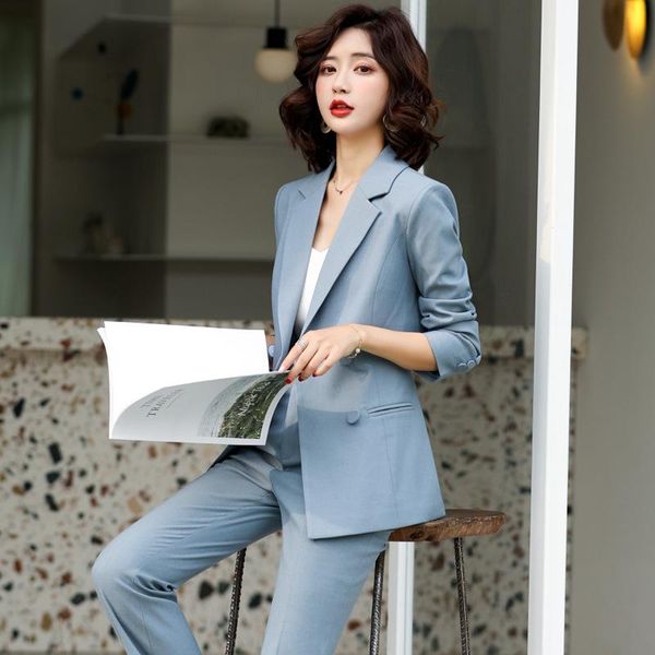 

women clothes small suit jacket female fashion ladies casual two-piece business set women's two piece pants, White