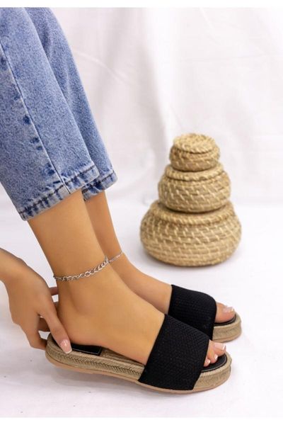 

women's black skin carsi slippers sandals