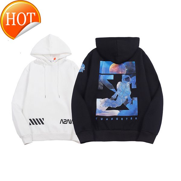 

off autumn and 21 winter style white space astronaut arrstyle tide men's women's round neck casual loose sweater, Black
