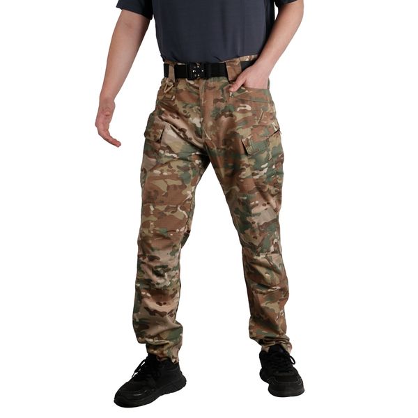 

mens camouflage military tactical pants swat army combat trousers male multi pocket casual cargo pants jogger sweatpant, Black