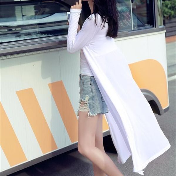 

women's cape clothing solid summer rash guards fashion donna coats chiffon womens designer panelled sun protective, Black