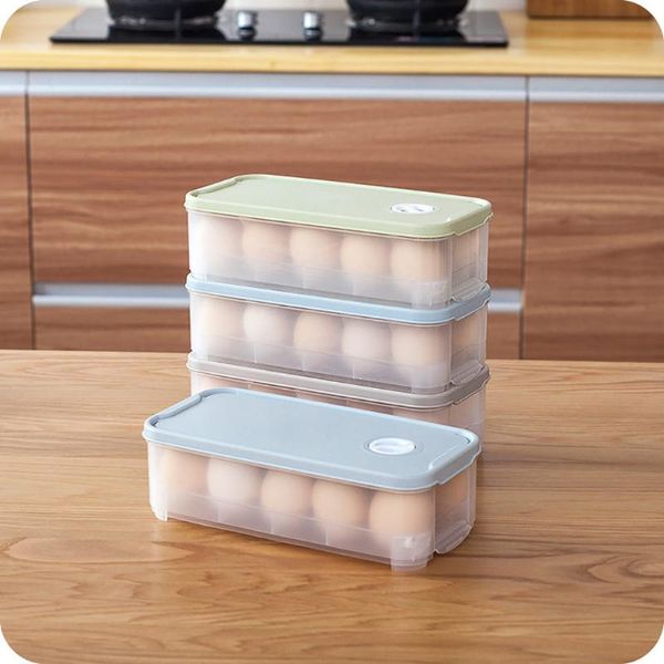 

portable 10 egg holder case box refrigerator crisper container kitchen preservation storage rack home bottles & jars