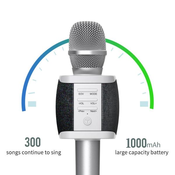 

microphones 027 wireless karaoke microphone 2-in-1 stereo bluetooth speaker ktv handheld singing record music player