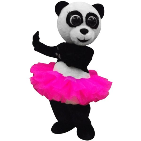 Costume da mascotte vestito rosa panda di alta qualità Costume da personaggio dei cartoni animati di Halloween Natale Vestito da vestito Volantini pubblicitari Abbigliamento Carnevale Vestito unisex per adulti