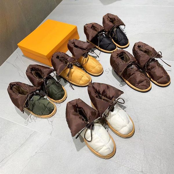 2021 YASTIK KONFOR Ayak Bileği Çizmeler Luxurys Tasarımcılar Moda Kadınlar Casual Ayakkabı Düz kaymaz Platform Sneakers 35 ila 41