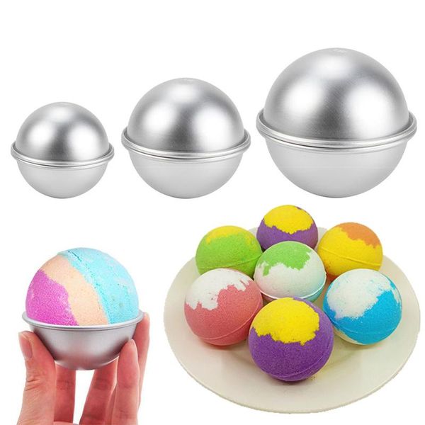 

2pcs semicircle sphere bath bomb molds aluminum alloy ball mold cake baking pastry mould soap making diy gifts craft tools
