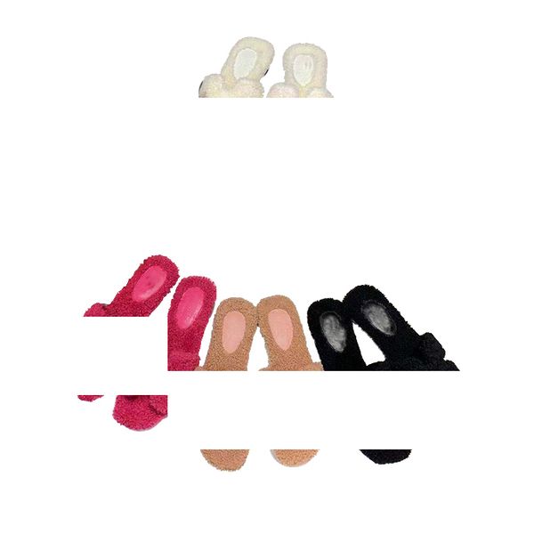 

h full series plush slippers sole slipper room women's shoes luxury designer balance emma flat heel high-quality girl women's smoo, Black