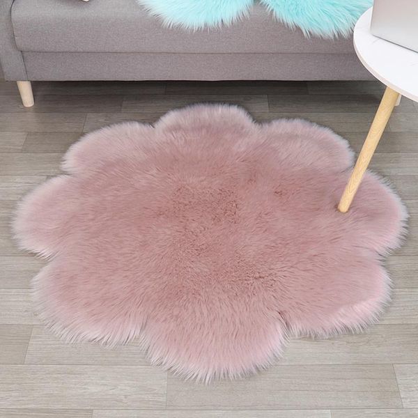 

carpets rugs for living room modern plush soft bedroom home decoration fluffy flower shape floor mats solid color
