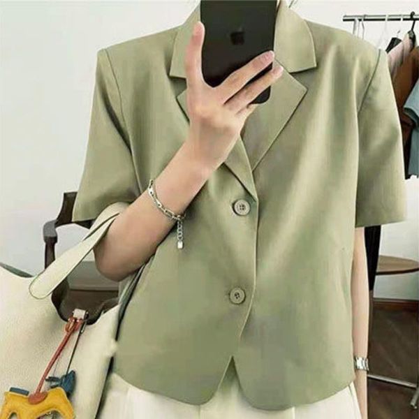 

women's suits & blazers women summer design korean style loose all-match office lady streetwear casual fashion elegant short sleeve tem, White;black