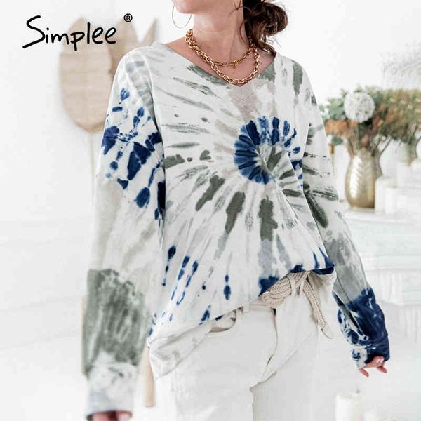 

chic v-neck ladies sweatshirt colorful printed knitted streetwear basic long sleeve autumn women pullover 210414, Black
