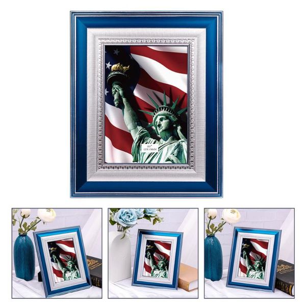 

frames 1 pc decorative picture frame practical po stand deskadornment (blue)