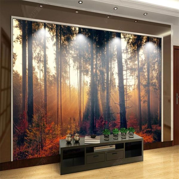 

classic mural walls modern wallpaper for living room 3d forest wallpapers