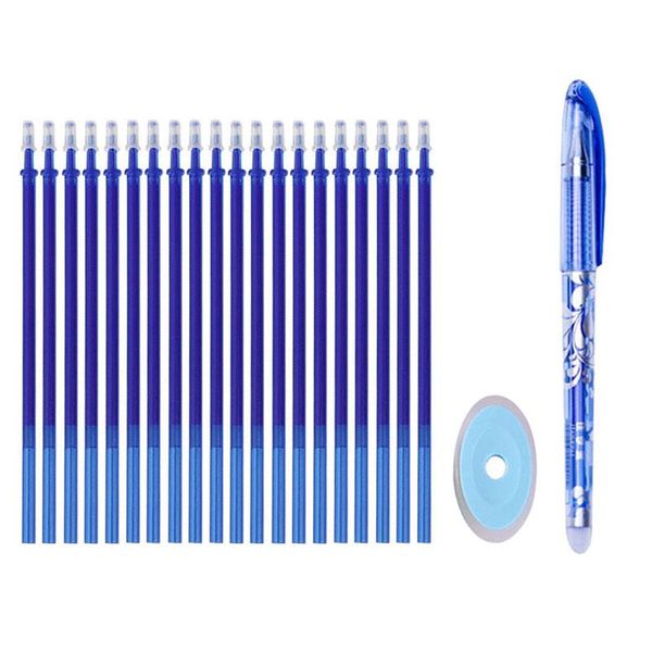 

22pcs/set erasable gel pen blue black ink washable handle magic set for school office writing stationery supplies pens