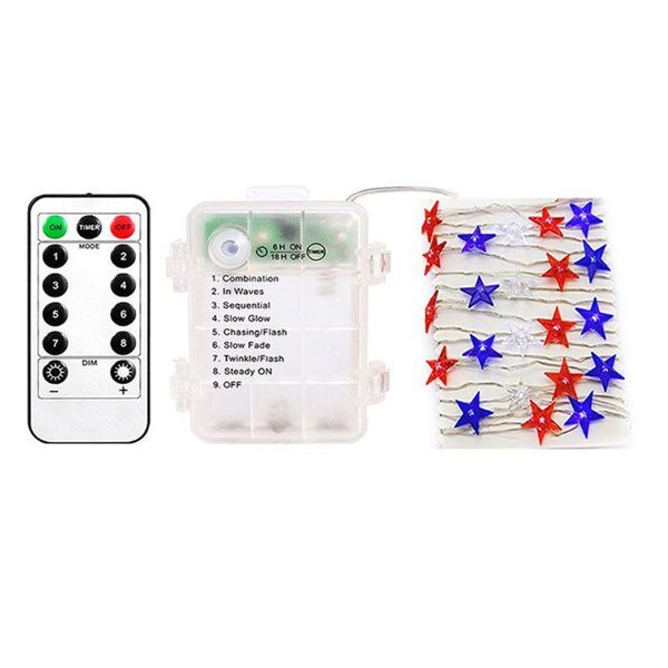 

strings independence day decor led string lights with remote 10 ft 30 leds usa flag