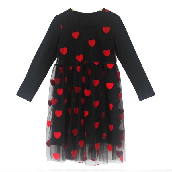 

girl's dresses big girls dress autumn black lace princess full sleeve kids tulle party frocks children clothing christmas costume, Red;yellow