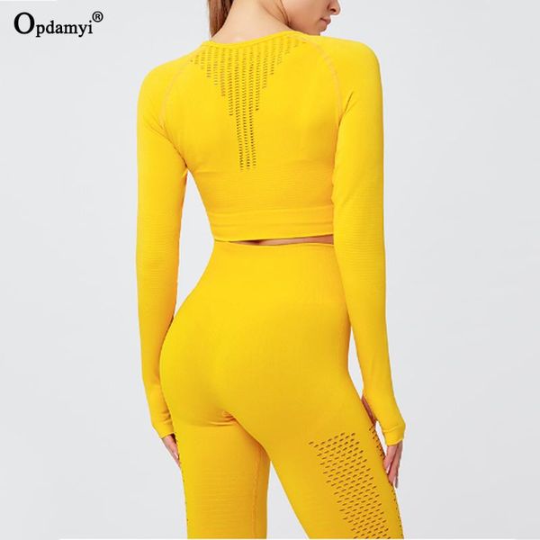 

yoga outfit women fitness seamless set gym clothing sports wear exercise leggings high waist workout crop long-sleeved bra suit