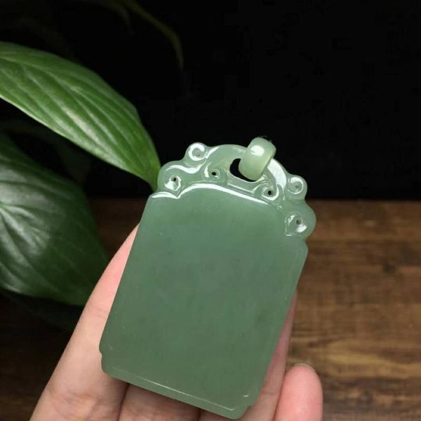 

lockets h37#hetian yuqing sea material pendant, anbao peace, Silver