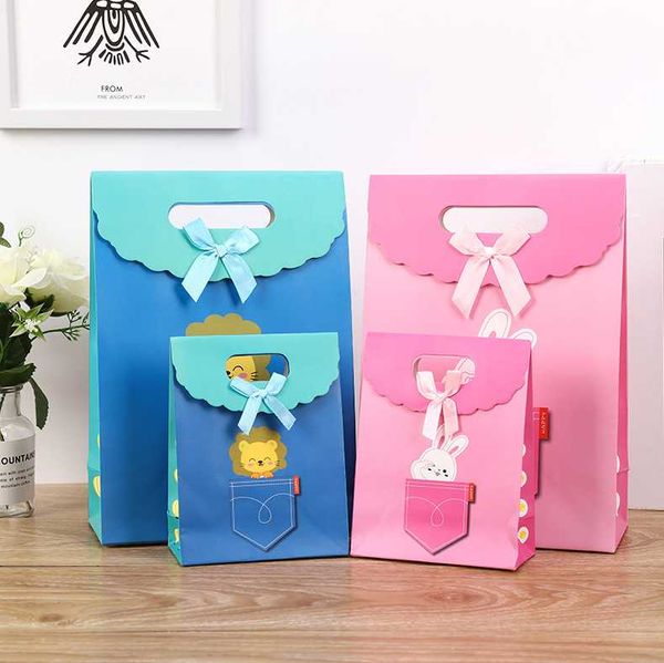 

gift wrap 10pcs/lot cartoon animal candy bag cute return hand paper kids birthday baby shower party supplies