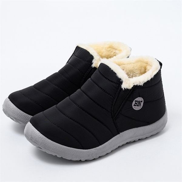 

women boots lightweight winter ankle boots female shoes botas mujer waterpoor cloth women snow boots slip on shoe plush footwear 210914, Black