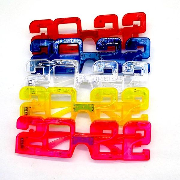 

party decoration 10pcs led glowing light glasses 2022 eye wear birthday for boy girl year neon night bar club accessories