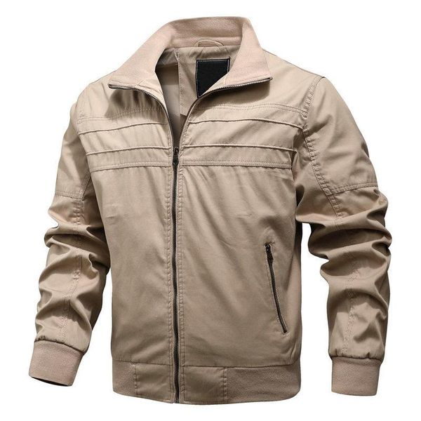 

men's jackets 2021 khaki jacket men spring autumn cotton windbreaker pilot army coat bomber cargo flight male clothes 4xl, Black;brown