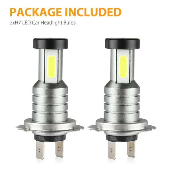 

car headlights super bright headlight bulb 2pcs white 3-side 6000k drl fog