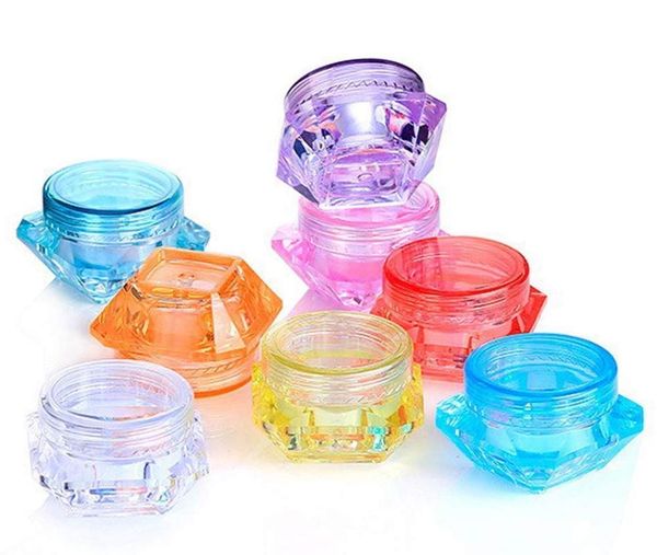 

storage bottles & jars 50pcs 5ml plastic transparent cosmetic jar with lid diamond shape sample dispensed milk/cream empty container