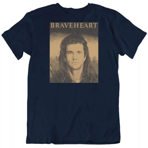 

braveheart mel gibson movie fan t shirt, White;black
