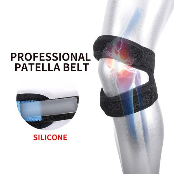 

outdoor gadgets 1/2pcs adjustable patella knee tendon strap kneepad support professional protector pad belted sports brace black