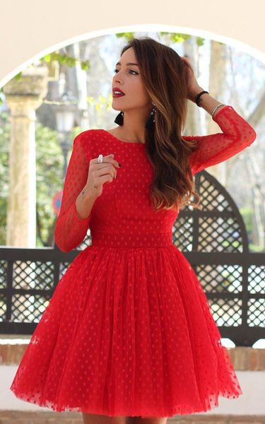 

casual dresses linglewei spring and summer women's dress long sleeve polka dot lace backless short tuxedo, Black;gray