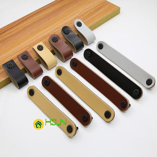 

handles & pulls 2 pcs cupboard wardrobe drawer door leather handle modern simple light luxury case bag
