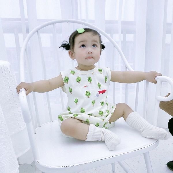 Summer Fashion Baby Romper Cotton Unisex Neonato Boy Girl Sultsuit e Bibs Set di abbigliamento infantile 0-24 mesi