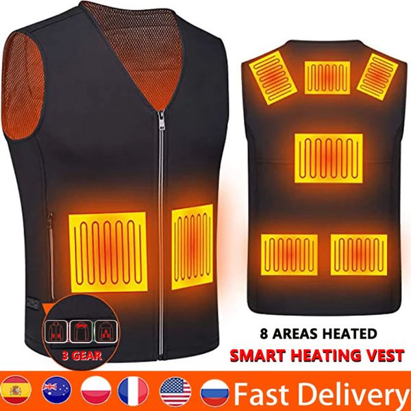 

men's winter et, smart heating vt and usb, body heater, hunting, Black;white