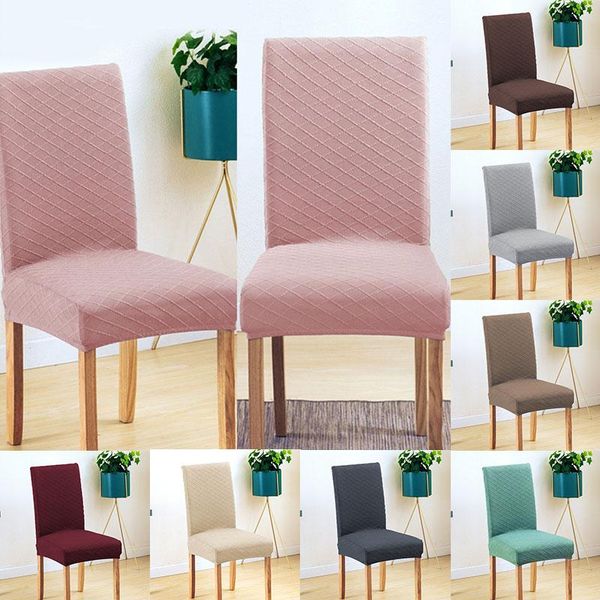 

elastic stretch dining chair covers removable solid color protector slipcovers dust-proof for banquet wedding party el