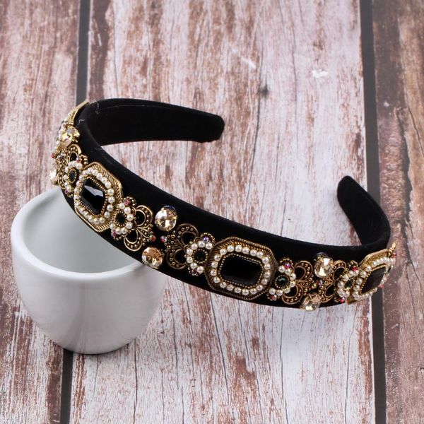 

hair clips & barrettes fashion rhinestone flower leaf alloy metal charm hairbands jewelry simulated pearl bead vintage crystal headbands for, Golden;silver