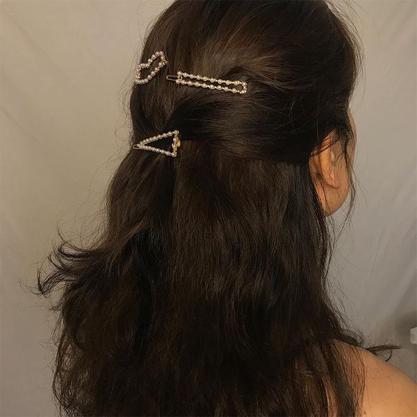 

hair clips & barrettes women pins round oval heart rectangle horizontal 8 shape 2021 metal hairpins accessories fashion hairgrips, Golden;silver