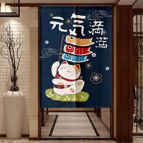 

japanese-style lucky cat door curtain entrance feng shui restaurant kitchen partition noren & drapes