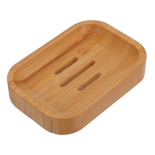 

1pc bamboo soap containers draining cases home bathroom holder tray dishes