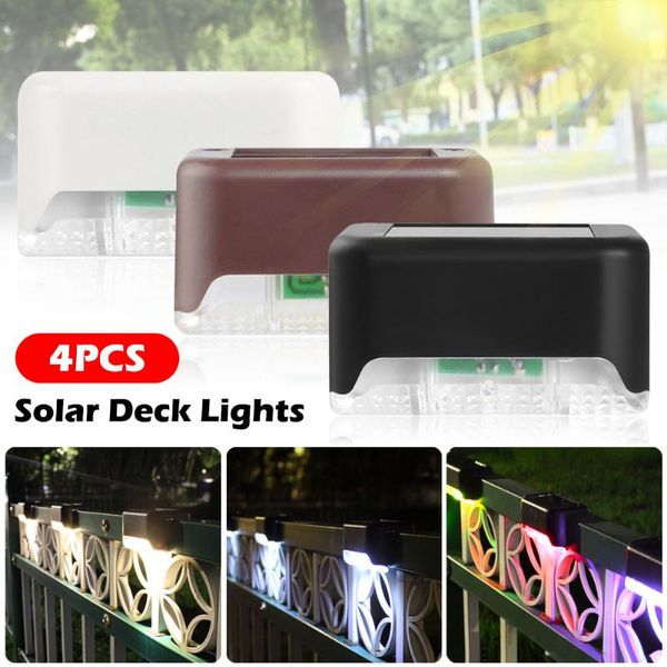 

4pcs led light solar deck outdoor dusk to dawn ip65 waterproof landscape step stair balcony fence garden decorations