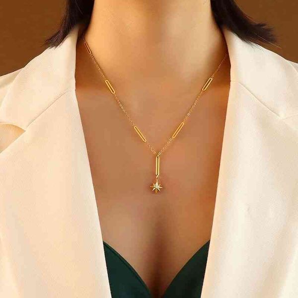 

stainls steel plated 18k gold irregular star pendant necklace jewelry, Silver